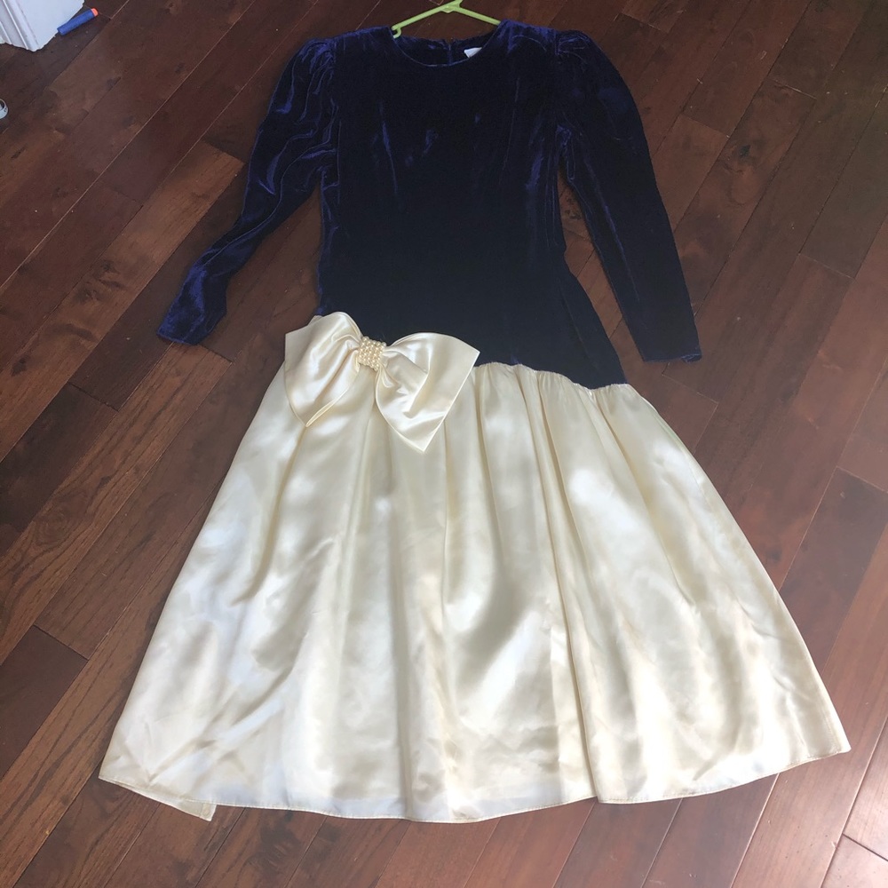 AWESOME 80’s Prom Party Dress Satin and Velvet